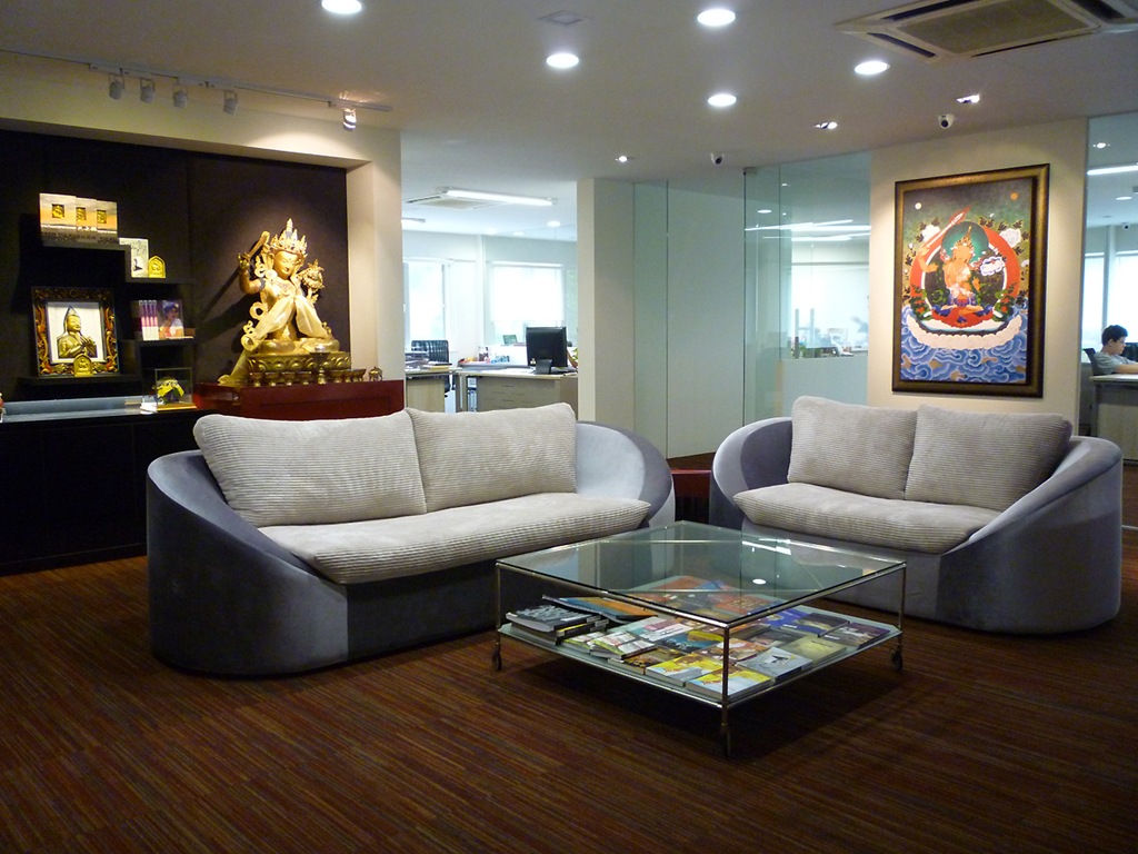 The-beautiful-reception-area-blessed-by-Manjushri-KMPs-patron-deity